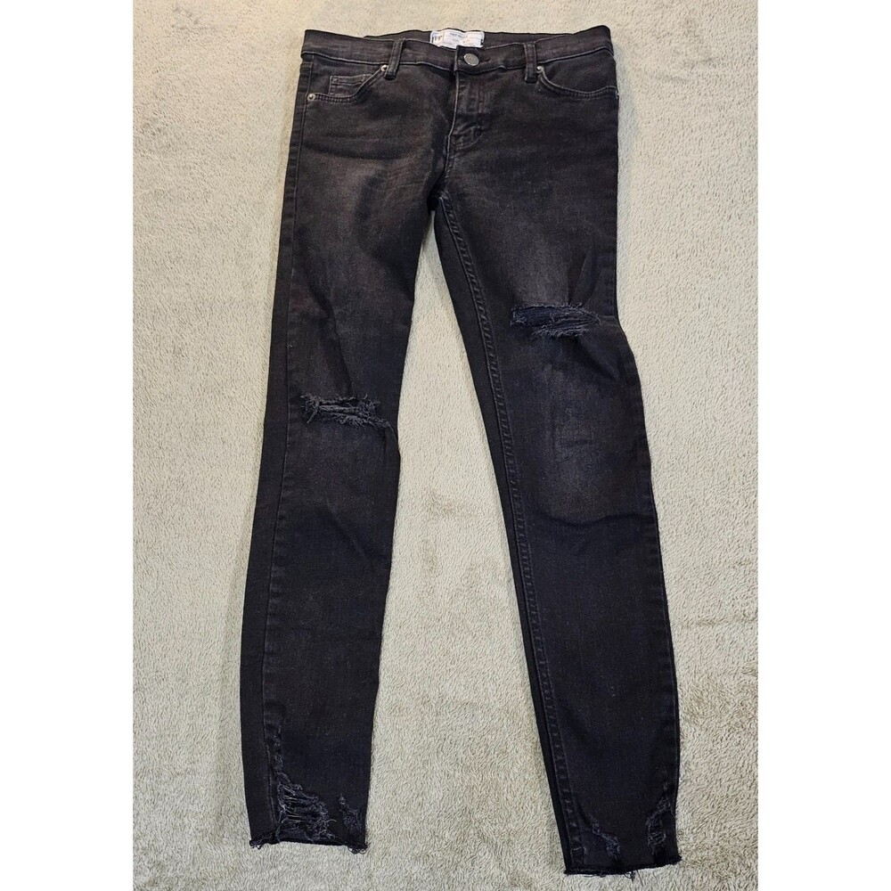 We The Free Free People Black Distressed Skinny Jeans Distressed Boho Festival